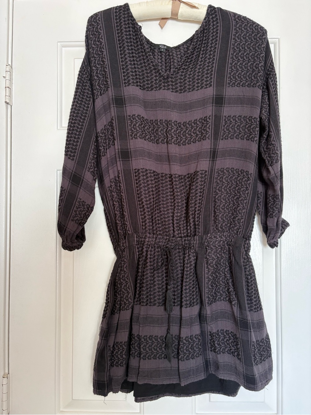 Rails Long Sleeve Tunic Dress - Black & Gray